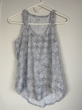 Sleeveless Geo-Print Tank Top - Gray